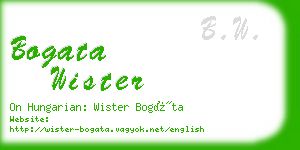 bogata wister business card